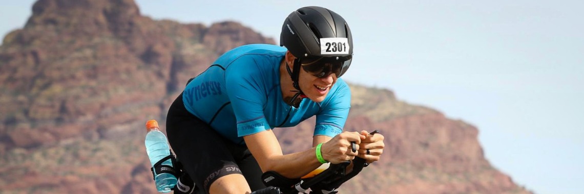 Ryan biking in Ironman Arizona